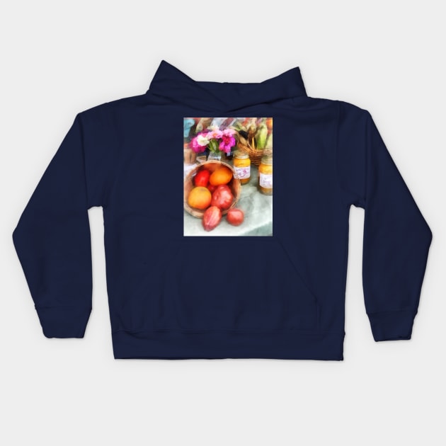 Tomatoes and Peaches Kids Hoodie by SusanSavad